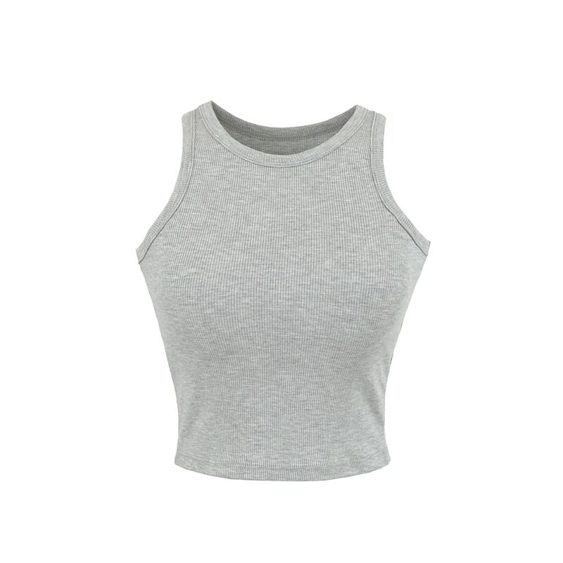 Plain Round Neck Cropped Tank