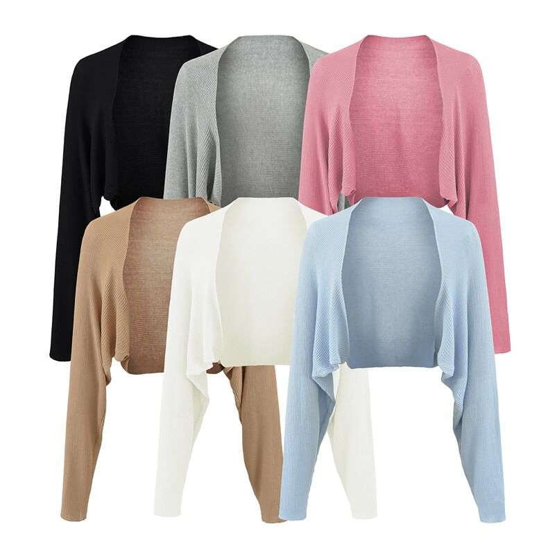 Plain Open Front Bolero Cardigan