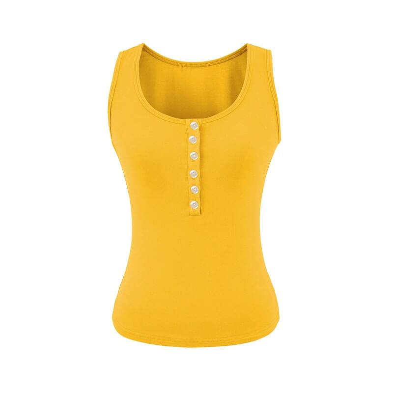 Plain Henley Tank Top
