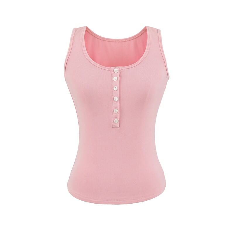 Plain Henley Tank Top