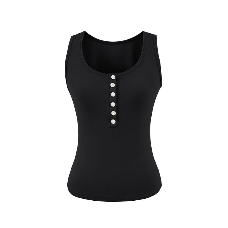 Plain Henley Tank Top