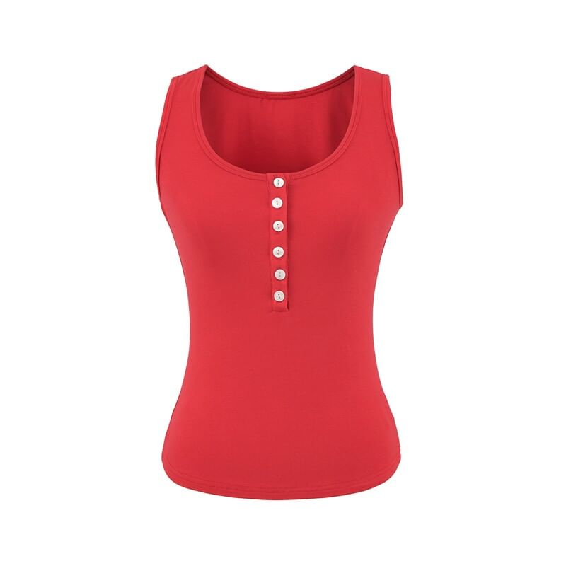 Plain Henley Tank Top
