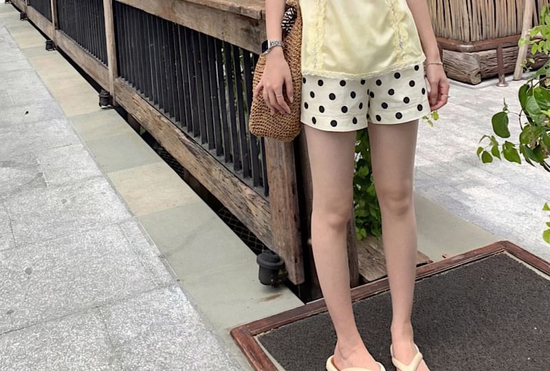 Lace-Trimmed V-Neck Camisole