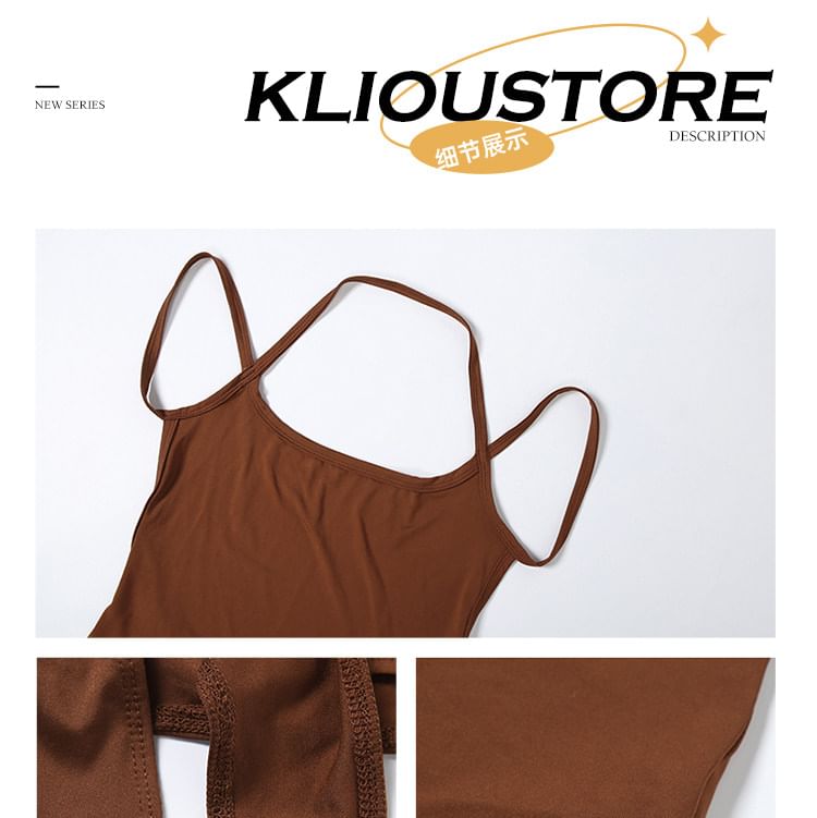 Scoop Neck Spaghetti Strap Bodysuit