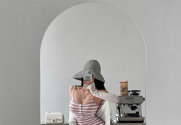 Spaghetti Strap Scoop Neck Striped Maxi A-Line Dress