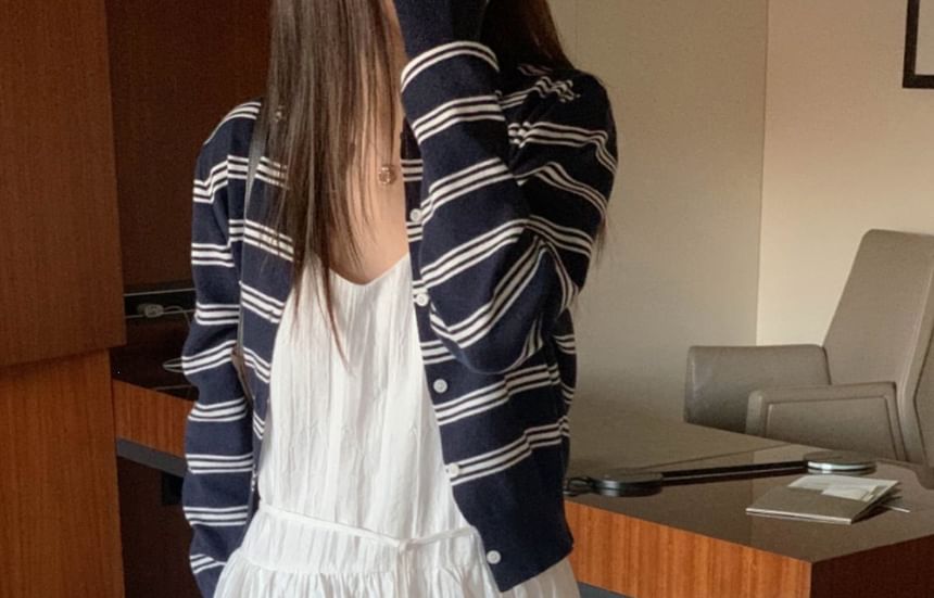 Spaghetti Strap V-Neck Plain Mini Dress