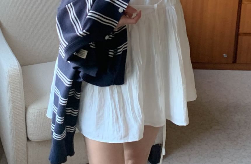 Spaghetti Strap V-Neck Plain Mini Dress