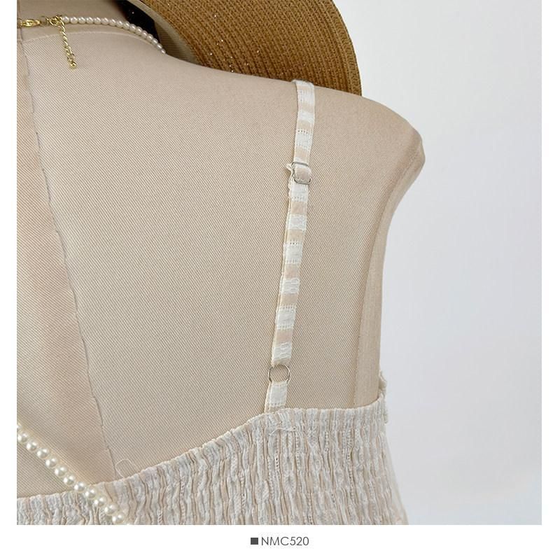 Spaghetti Strap Pinstripe Mini A-Line Dress