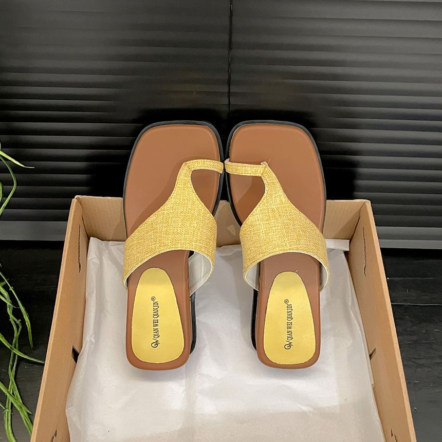 Loop Toe Faux Leather Slide Sandals