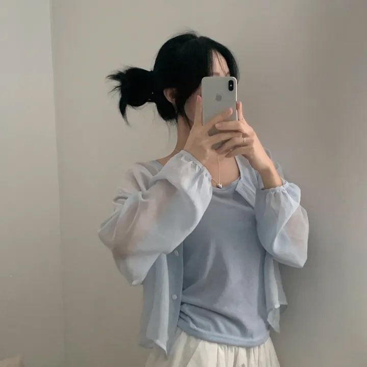 Classic Button-Front Jacket with Camisole Set
