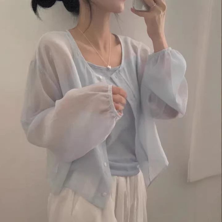 Classic Button-Front Jacket with Camisole Set