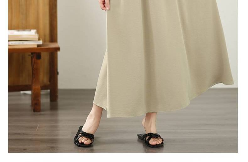 Sleeveless Scoop Neck Plain Maxi Sundress