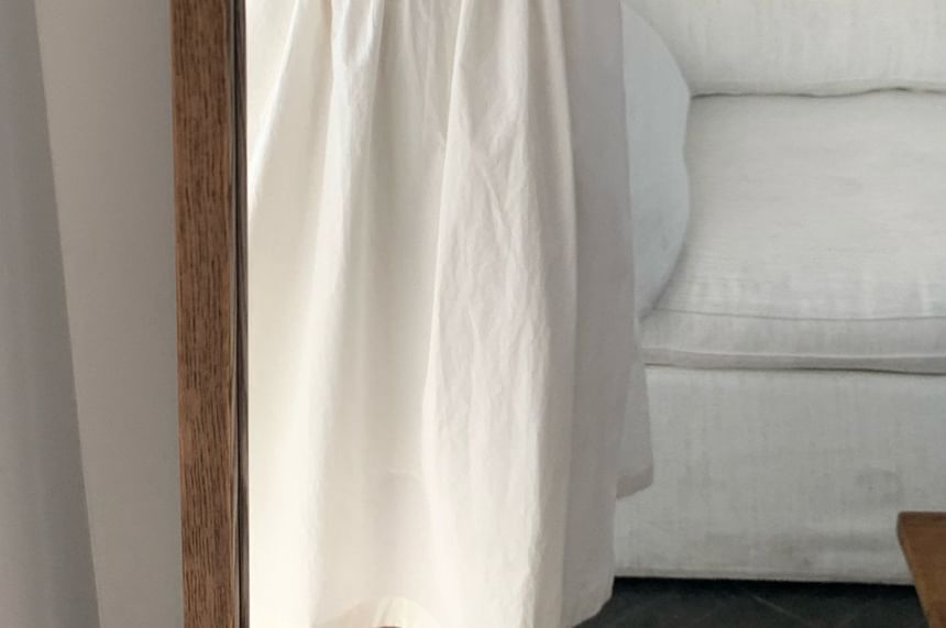 Sleeveless Button Back Plain Maxi A-Line Dress