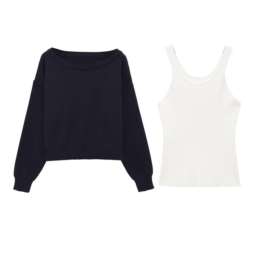 Boatneck Sweater & Tank Top Set