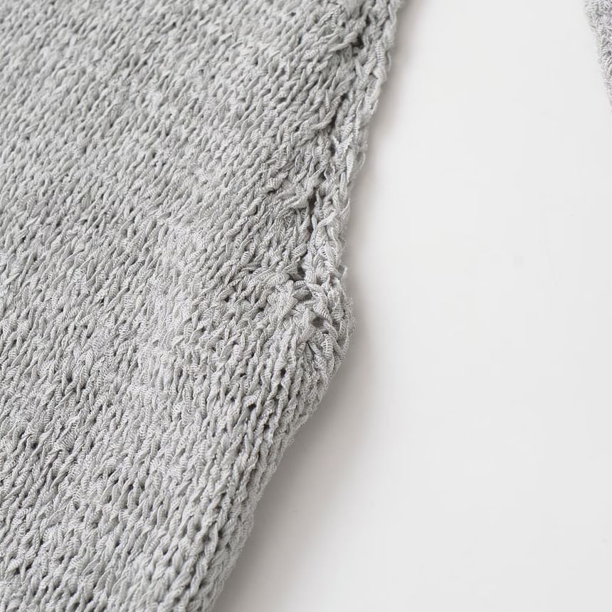 Plain Halter Neck Crop Knit Top
