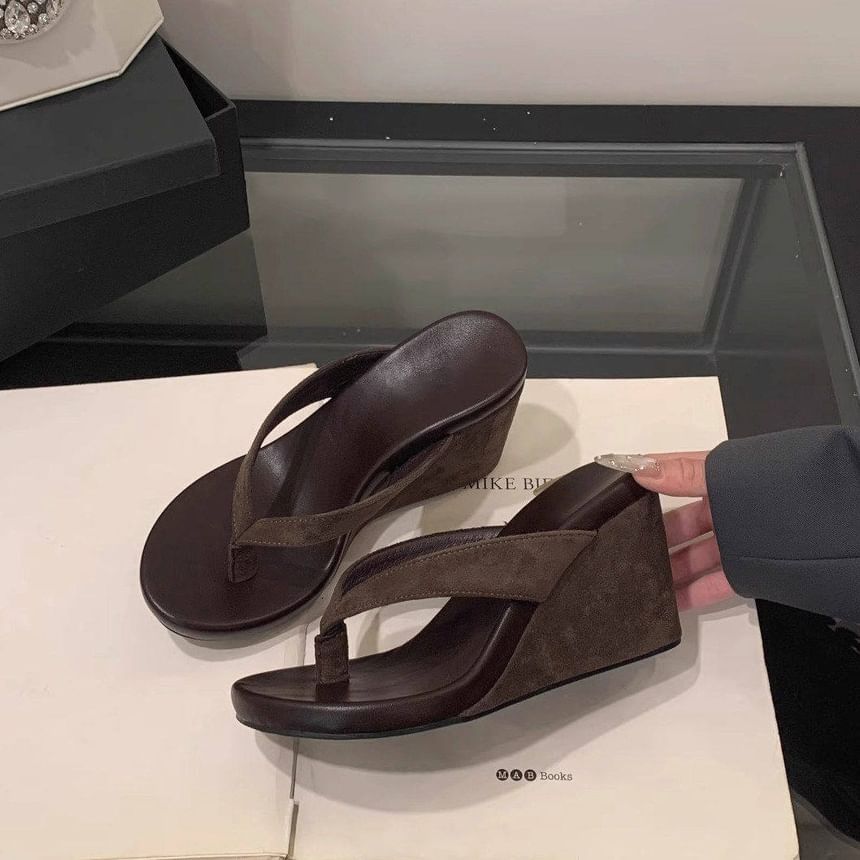 Platform Wedge Thong Slide Sandals