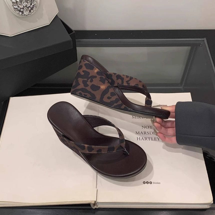 Platform Wedge Thong Slide Sandals