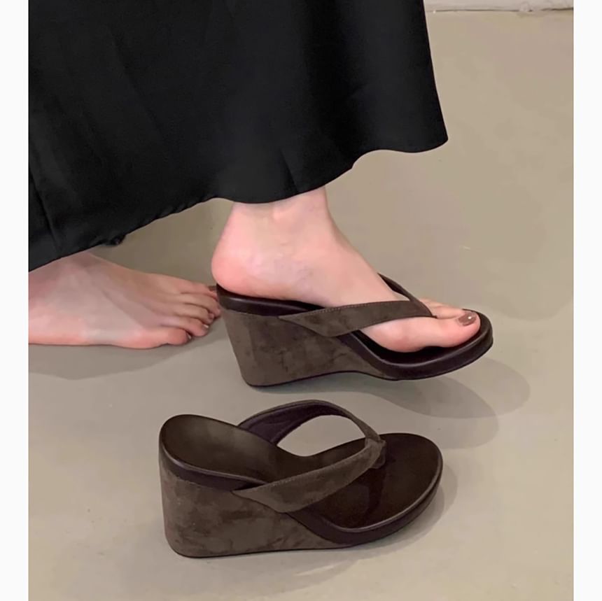 Platform Wedge Thong Slide Sandals