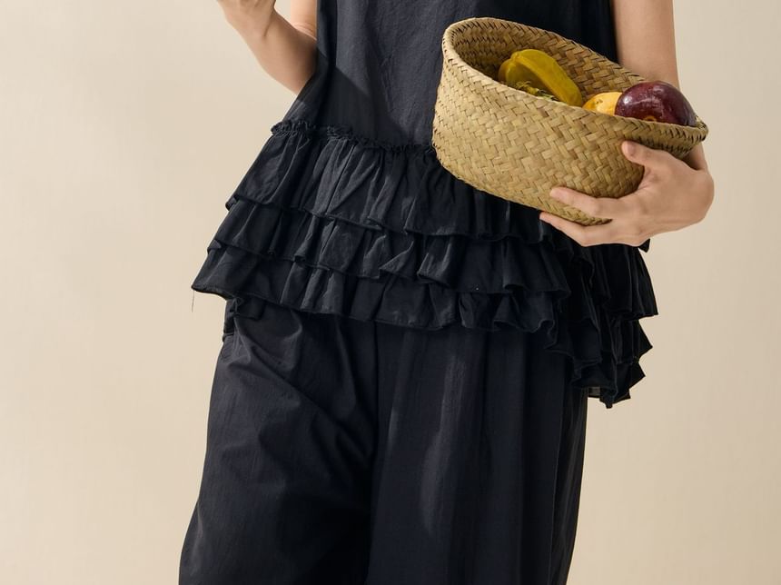 Simple Ruffled Camisole Top
