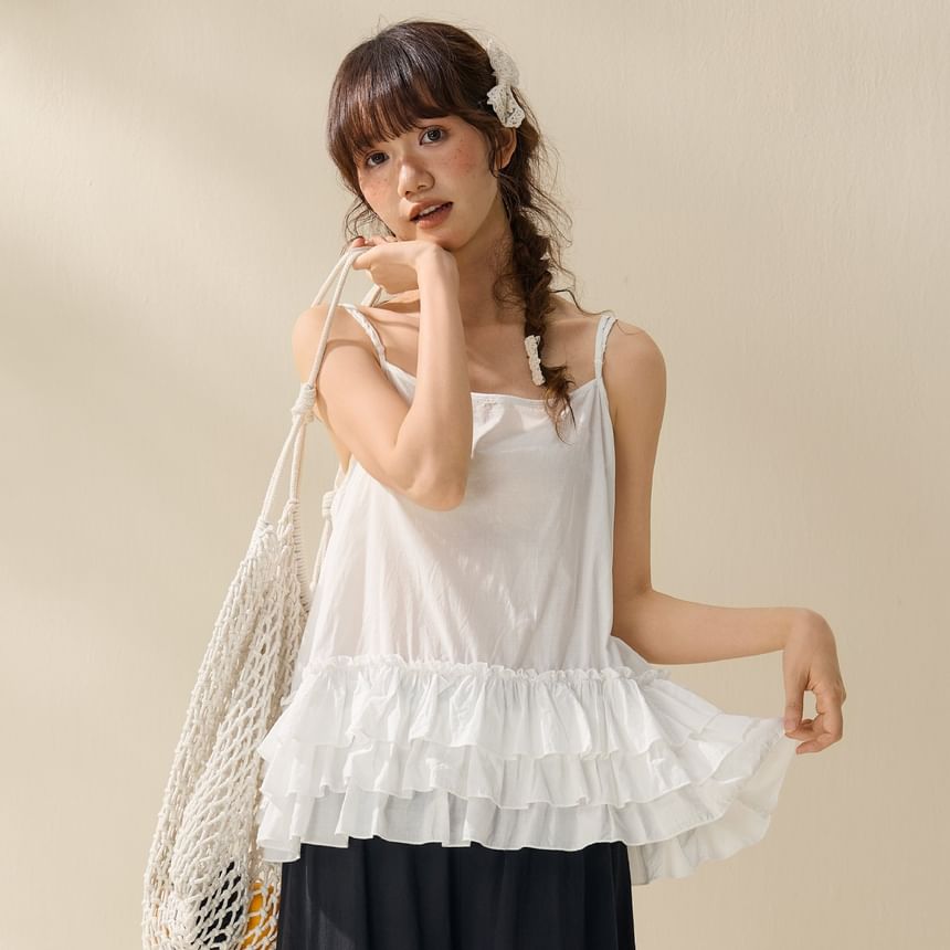 Simple Ruffled Camisole Top