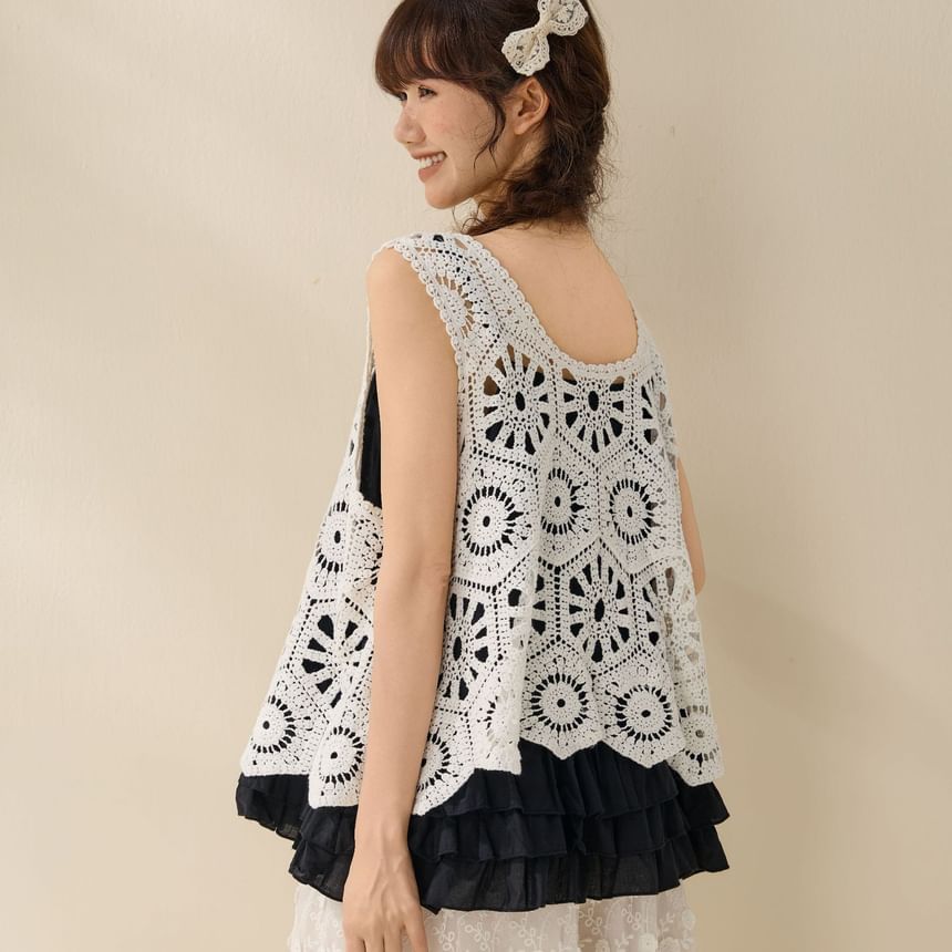 Crochet Lace Sleeveless Top