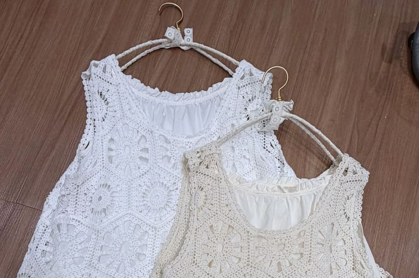 Crochet Lace Sleeveless Top