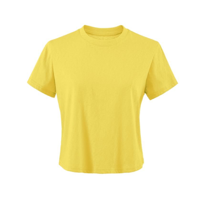 Plain Crew Neck Short Sleeve T-Shirt