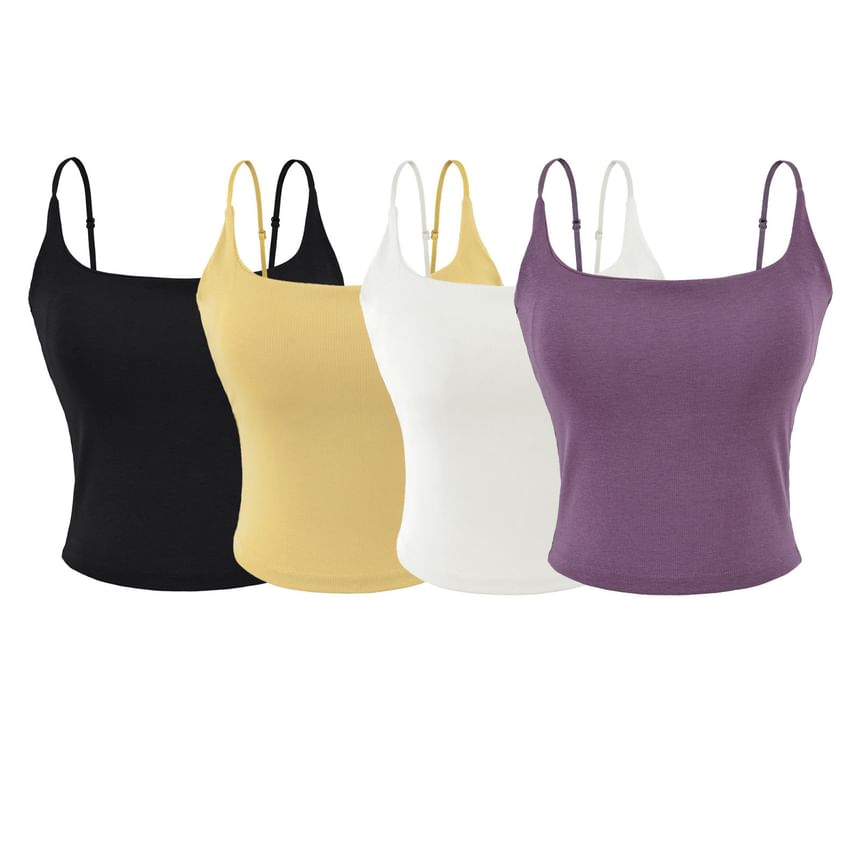 Scoop Neck Crop Camisole with Spaghetti Straps
