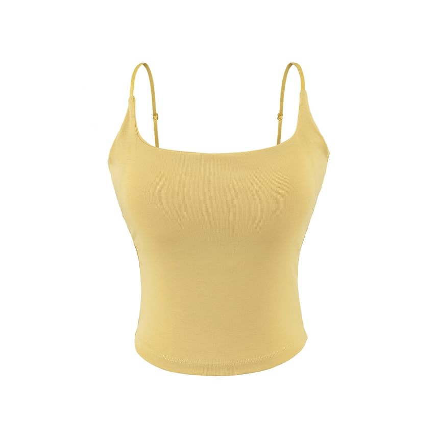 Scoop Neck Crop Camisole with Spaghetti Straps