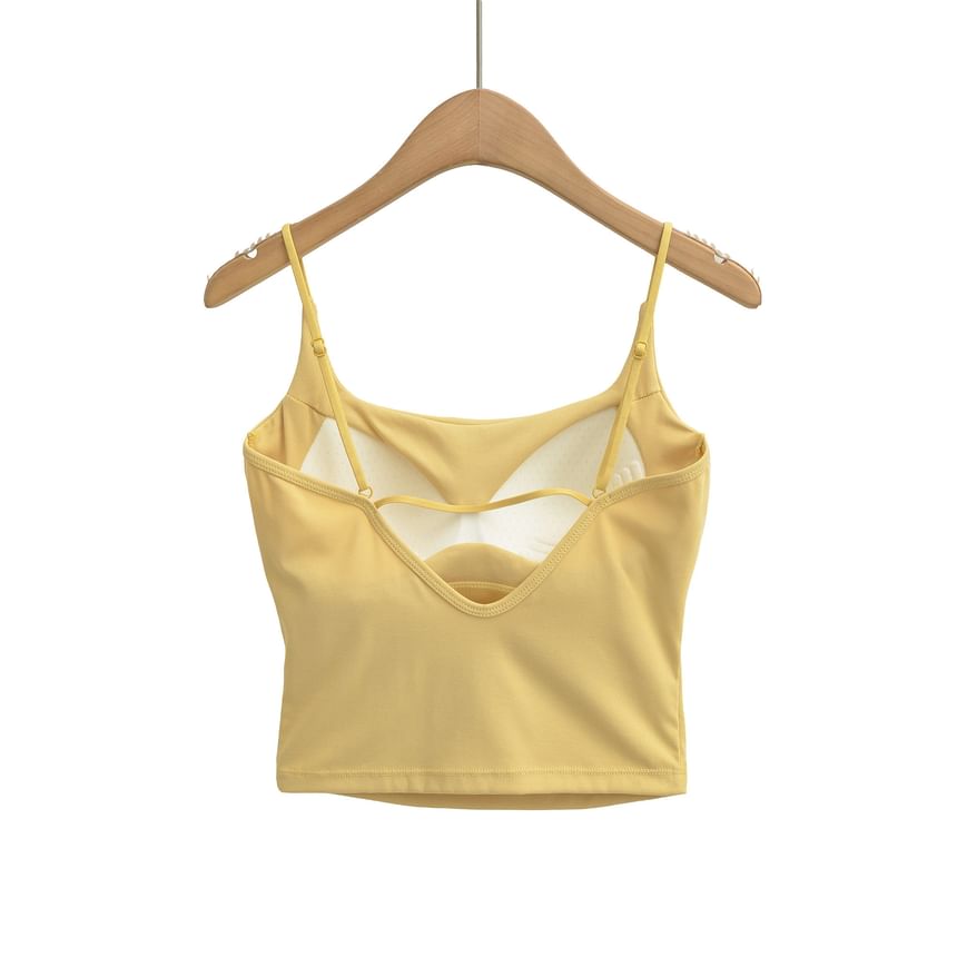 Scoop Neck Crop Camisole with Spaghetti Straps