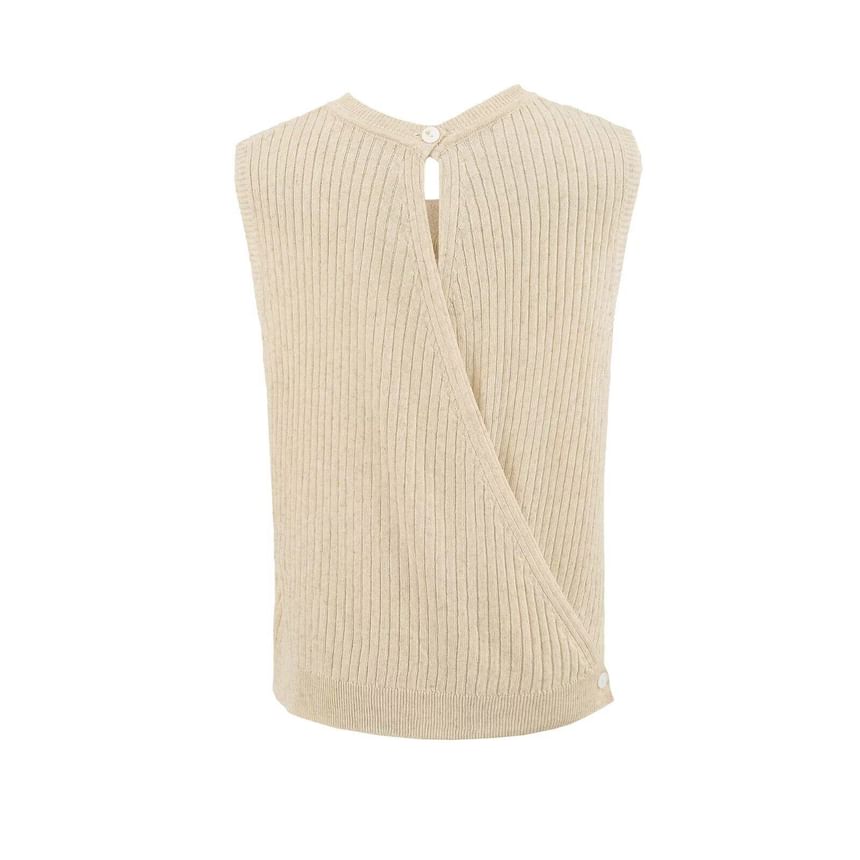 Round Neck Ribbed Knit Sleeveless Top