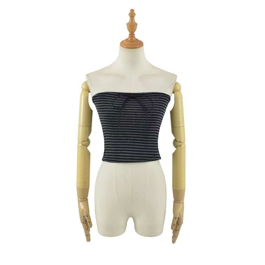 Striped Sleeveless Crop Tube Top
