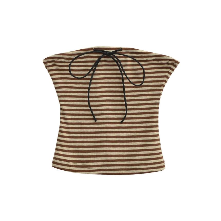 Striped Sleeveless Crop Tube Top