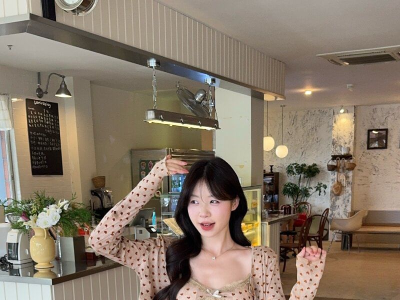 Dotted Camisole, Cardigan & Mini A-Line Skirt Set