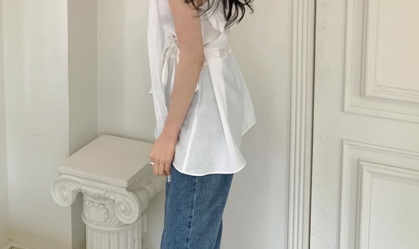 Asymmetrical Wrap Camisole Top with Sash Set