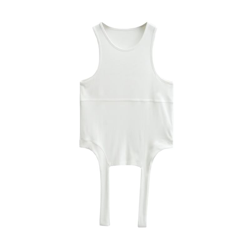 Slim Fit Crew Neck Crop Tank Top