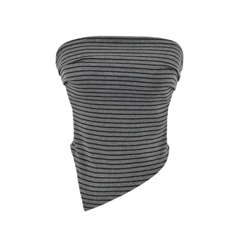 Asymmetrical Padded Ruched Crop Tube Top