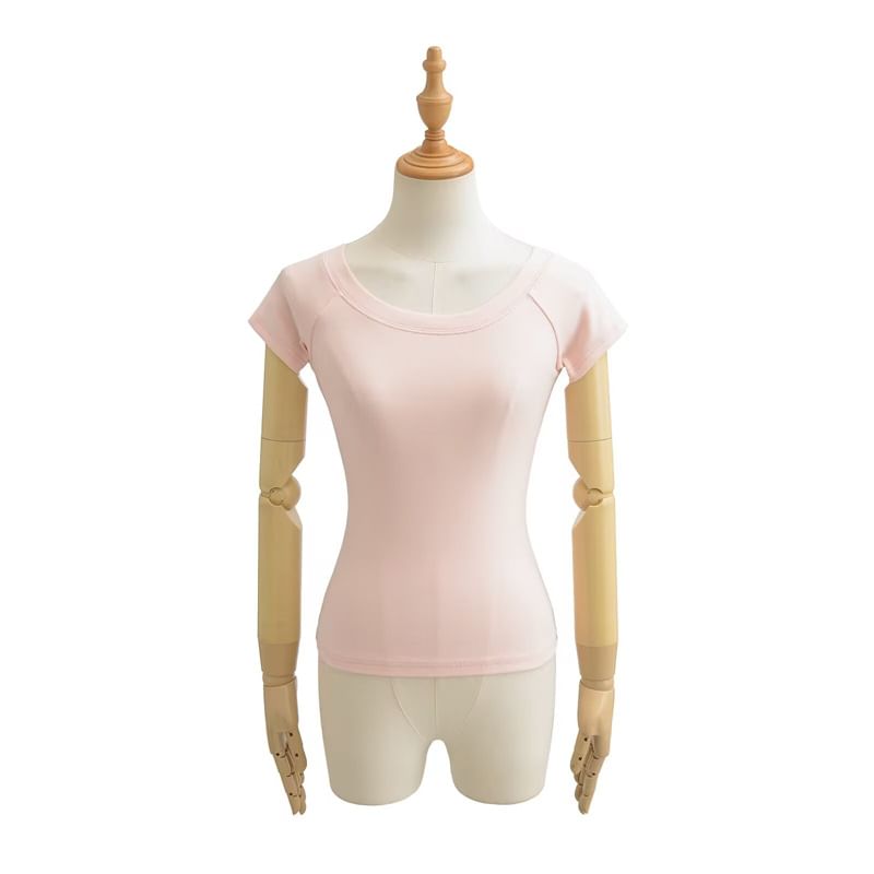 Off-Shoulder Slim Fit Crop T-Shirt