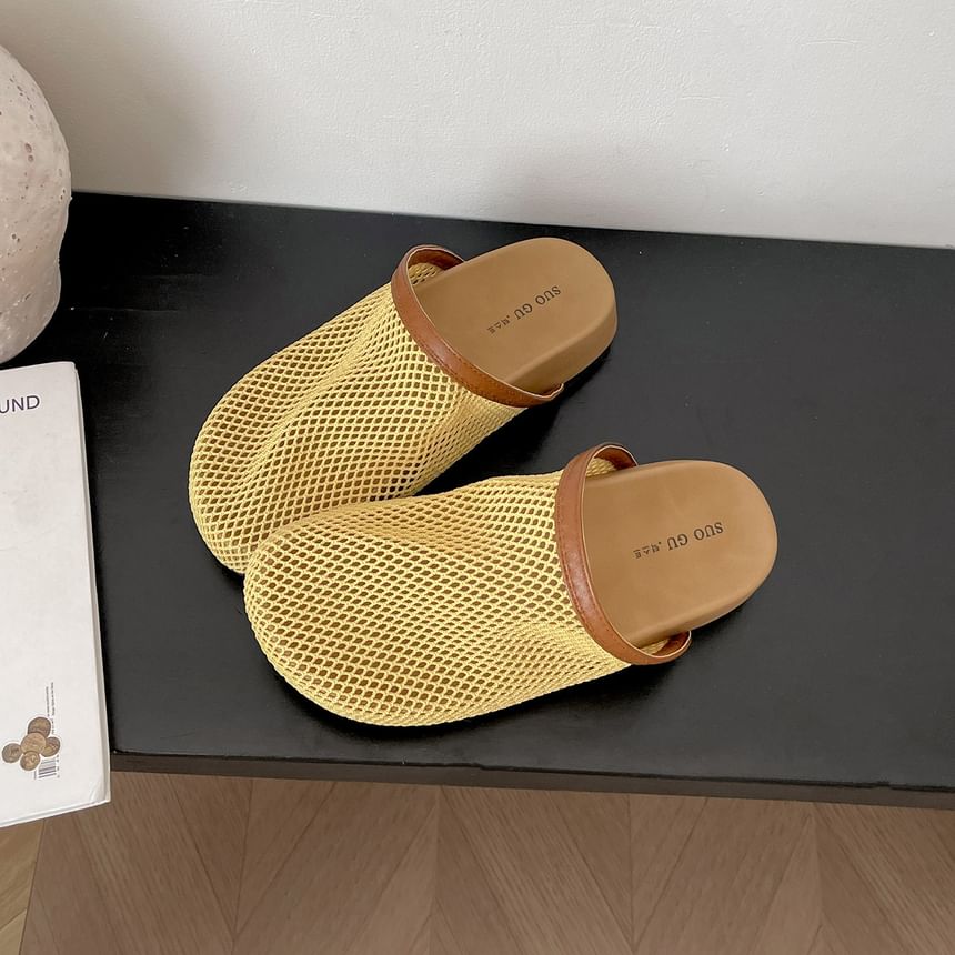 Platform Contrast Trim Mesh Mules