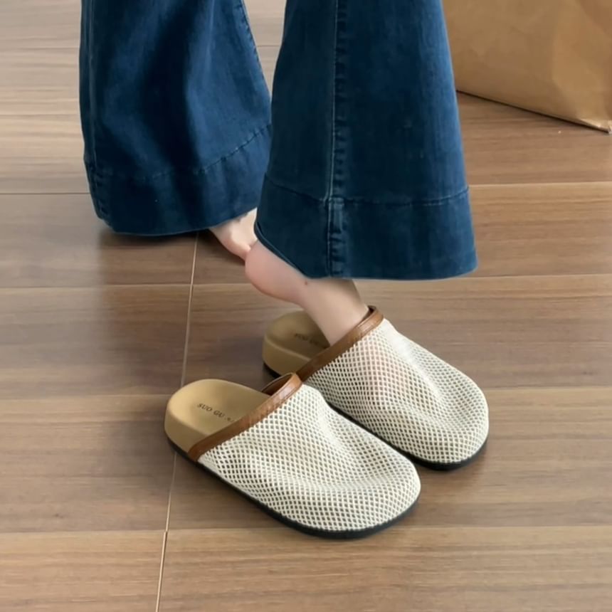 Platform Contrast Trim Mesh Mules