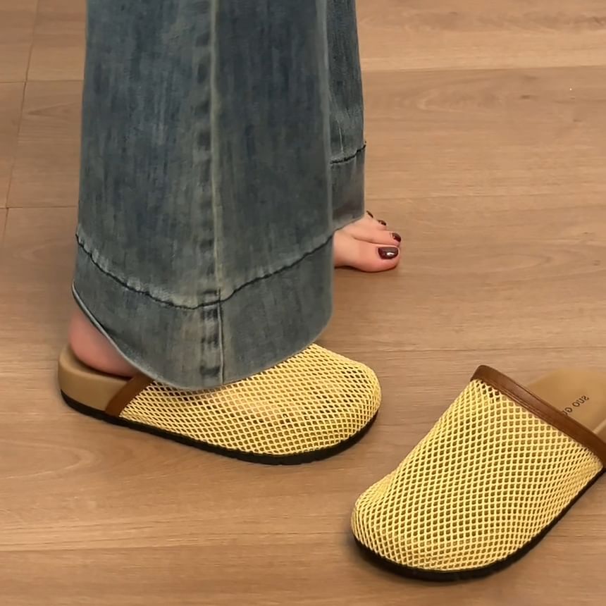 Platform Contrast Trim Mesh Mules