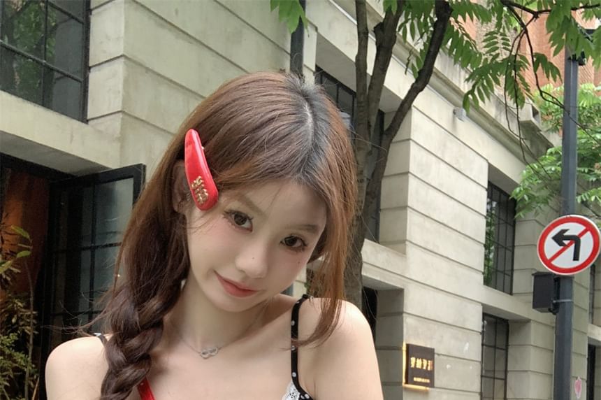 Dotted Lace Trim Camisole Top