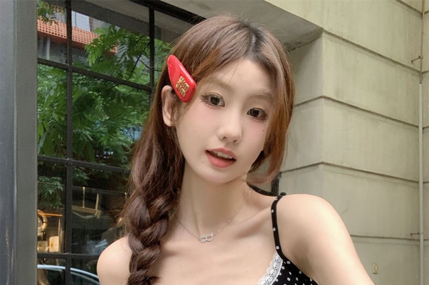 Dotted Lace Trim Camisole Top