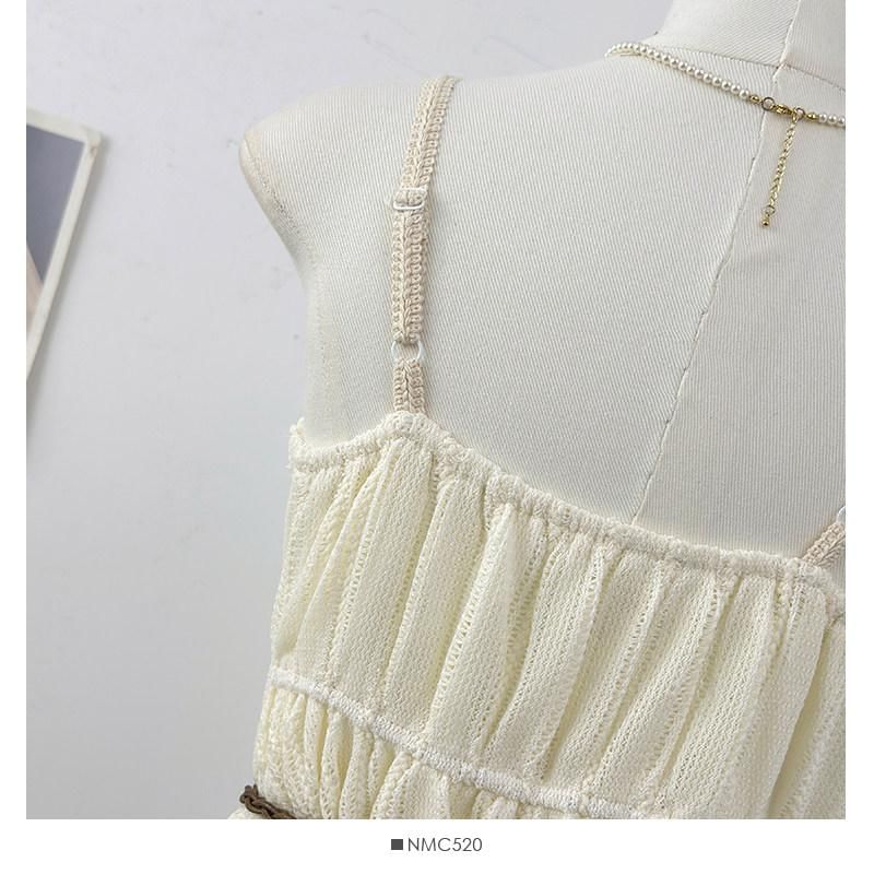 Spaghetti Strap V-Neck Lace Trim Asymmetrical Camisole Top
