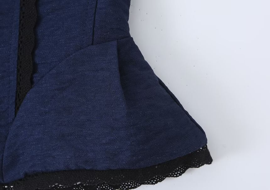 Lace Trim Panel Lace Up Tube Top