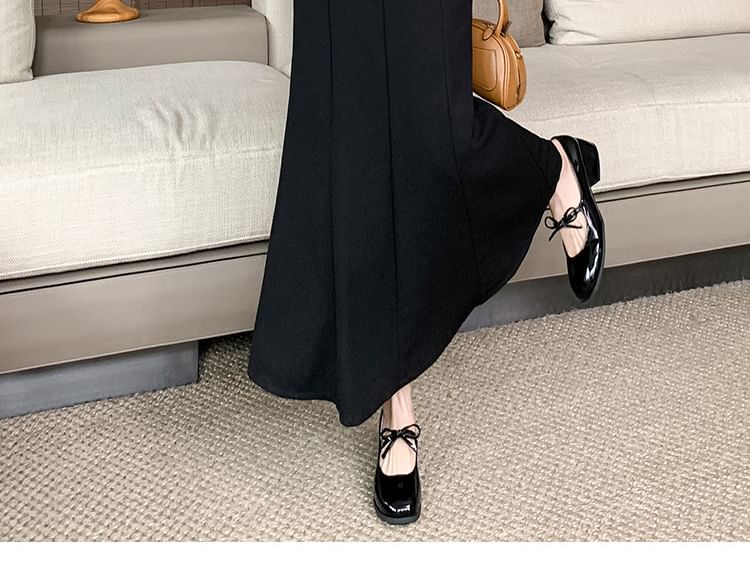 High Waist Plain Panel Maxi Mermaid Skirt