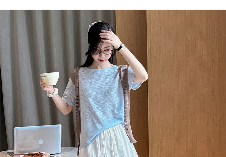 Drawstring Waist Plain Tiered Pintuck Mini A-Line Skirt