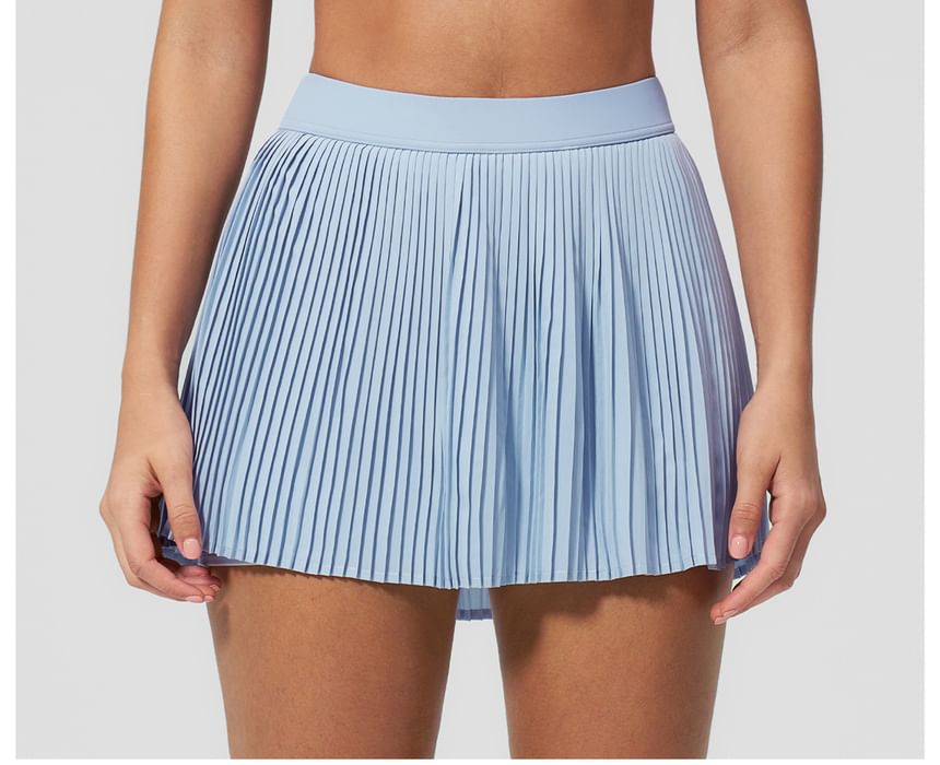 Set: Square Neck Plain Sport Bra + Mid Rise Mini A-Line Skirt
