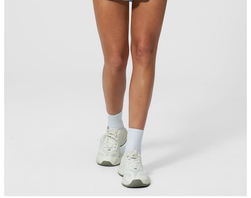Set: Square Neck Plain Sport Bra + Mid Rise Mini A-Line Skirt