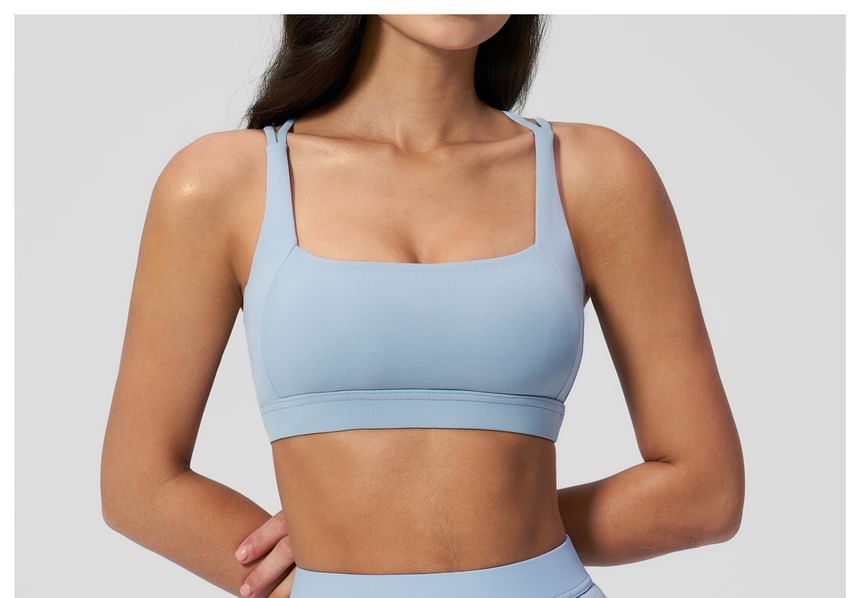 Set: Square Neck Plain Sport Bra + Mid Rise Mini A-Line Skirt